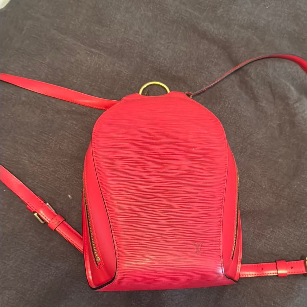 Red Leather Women's Backpack